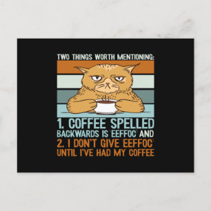 コーヒーを後ろおもしろいに – Cat ポストカード