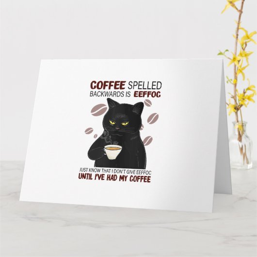 コーヒーを後ろ向きに綴ればEeffocは知っている カード (黄色い花)