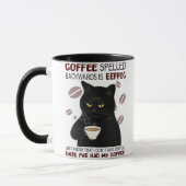 コーヒーを後ろ向きに綴ればEeffocは知っている マグカップ (左)