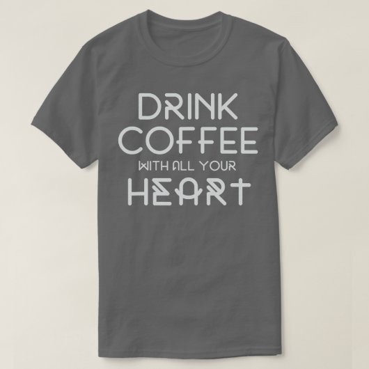 コーヒーを心ゆくまで飲む面白いコーヒーロースト Tシャツ (デザイン正面)