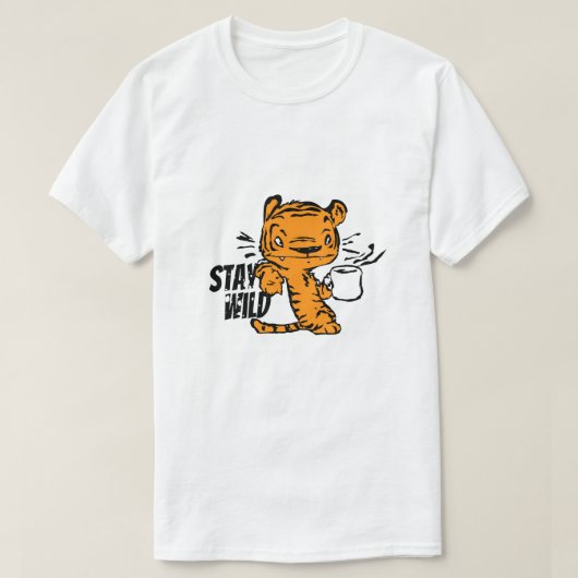 コーヒーを愛するトラのキャラクターデザイン Tシャツ (デザイン正面)