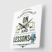 コーヒーを愛する先生への感謝の気持ち スクエア壁時計 (傾斜)