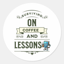 コーヒーを愛する先生への感謝の気持ち ラウンドシール