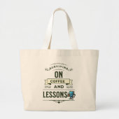 コーヒーを愛する先生への感謝の気持ち ラージトートバッグ (正面)