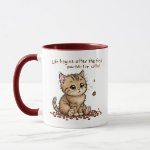 コーヒーを愛する子猫マグ マグカップ