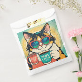 コーヒーを持ちながら大きすぎるサングラスをかけた猫 フェイバーバッグ (封をした状態)