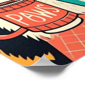 コーヒーを持ちながら大きすぎるサングラスをかけた猫 ポスター (角)