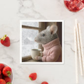 コーヒーを持ったネズミ スタンダードカクテルナプキン (インサイチュ)