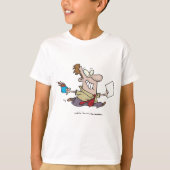コーヒーを持って走る男性 Tシャツ (正面)