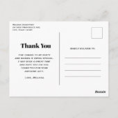 コーヒーを持つかわいいフクロウありがとう ポストカード (裏面)