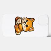 コーヒーを持つかわいい柴犬 – ほっこりとした犬のイラスト Case-Mate iPhoneケース (裏面 (横))