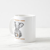 コーヒーを持つゾウ コーヒーマグカップ (正面左)
