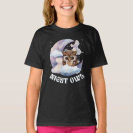 コーヒーを持つ過敏な夢想的な夜型フクロウ Tシャツ