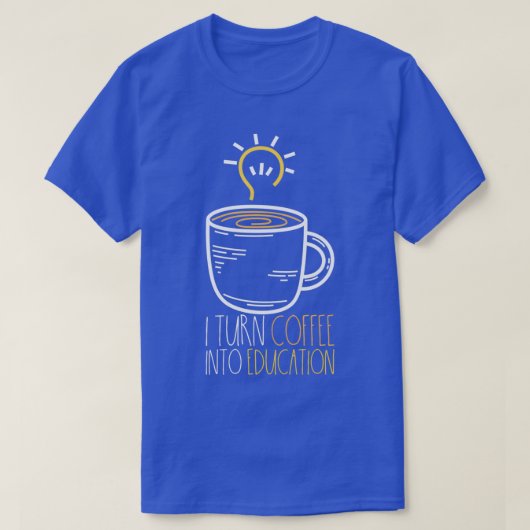 コーヒーを教育先生デザインに変おもしろいえる Tシャツ (デザイン正面)