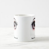 コーヒーを最初に、素敵な目をした面白い顔 コーヒーマグカップ (中央)