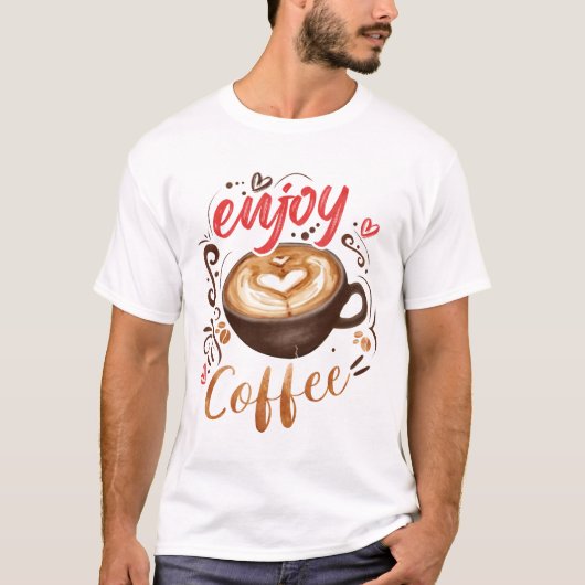 コーヒーを楽しむ Tシャツ (正面)