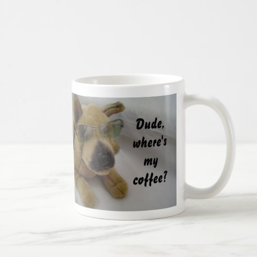 コーヒーを求める面白い犬 コーヒーマグカップ (右)