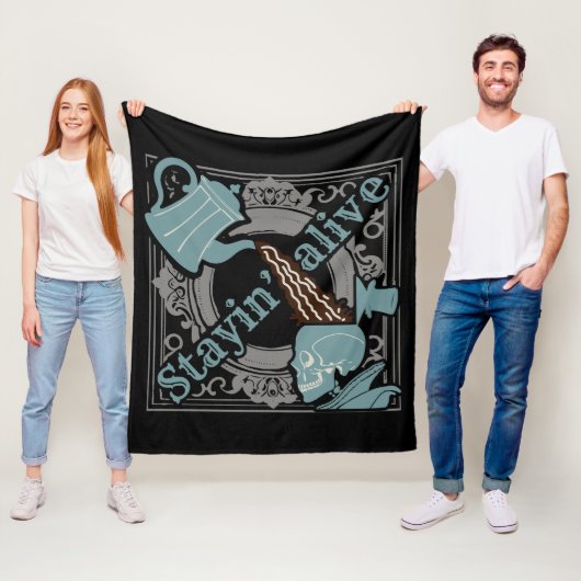 コーヒーを注いで！ フリースブランケット (インサイチュ)