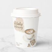 コーヒーを淹れるベビーシャワー 紙コップ (正面)