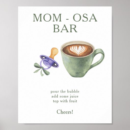 コーヒーを淹れるベビーシャワー Momosaバー ポスター (正面)