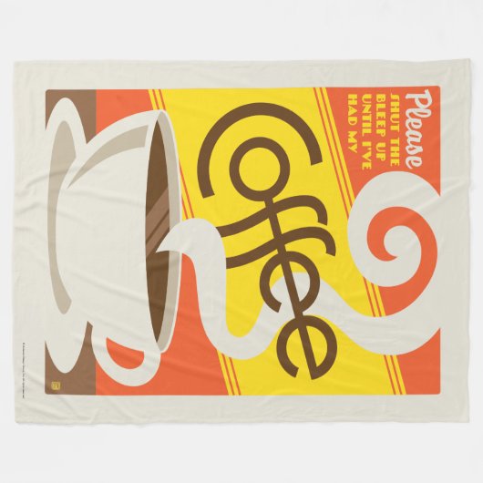 コーヒーを締めて下さい フリースブランケット (正面(横))