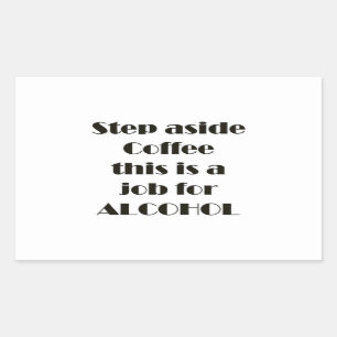 コーヒーを脇へ置く 長方形シール