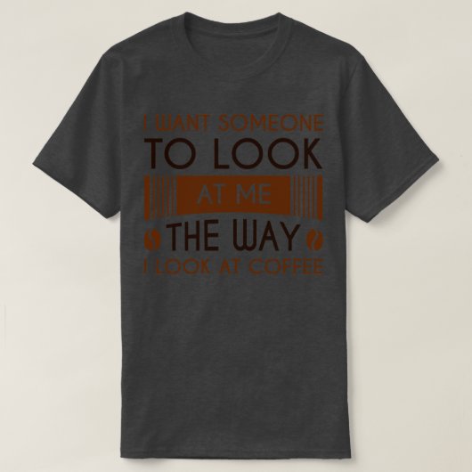 コーヒーを見る Tシャツ (デザイン正面)
