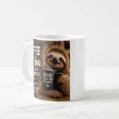 コーヒーを見下ろす面白い景色のナマケモノ コーヒーマグカップ (正面左)