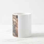 コーヒーを見下ろす面白い景色のナマケモノ コーヒーマグカップ (中央)