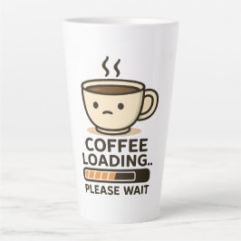 コーヒーを読み込んでいます お待ちください - おもしろい朝のコーヒー カフェラテマグ
