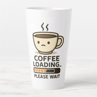 コーヒーを読み込んでいます お待ちください - おもしろい朝のコーヒー カフェラテマグ