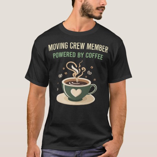 コーヒーを運ぶクルーのメンバーによって動く Tシャツ (正面)