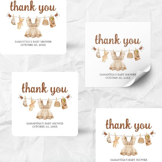 コーヒーを醸造するベビーシャワー スクエアシール