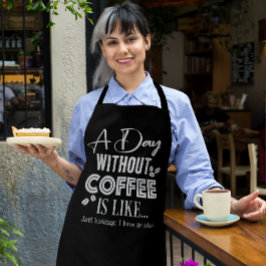 コーヒーを飲まない日は…プリントエプロン エプロン