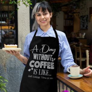 コーヒーを飲まない日は…プリントエプロン エプロン
