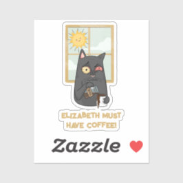 コーヒーを飲まない猫がジャワを注ぐこと シール