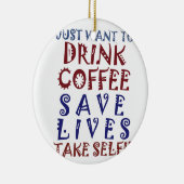 コーヒーを飲みたい救だ セラミックオーナメント (右)