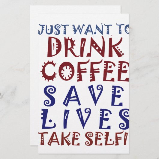 コーヒーを飲みたい救だ 便箋 (正面/裏面)