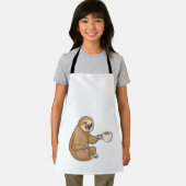 コーヒーを飲みながらナマケモノ エプロン (インサイチュ)