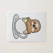 コーヒーを飲みながらナマケモノ ジグソーパズル (横)