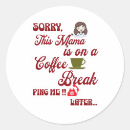 コーヒーを飲みながら、かわいい母の日の贈り物 ラウンドシール