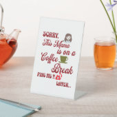 コーヒーを飲みながら、かわいい母の日の贈り物 台座サイン (インサイチュ)