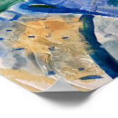 コーヒーを飲みモダンながら絵を描飲む ポスター (角)