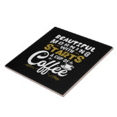 コーヒーを飲み始める美しい朝 タイル (側面)