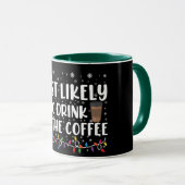 コーヒーを飲み干すクリスマス マグカップ (正面右)