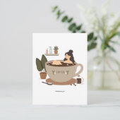 コーヒーを飲み干す ポストカード (スタンド正面)