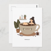 コーヒーを飲み干す ポストカード (正面/裏面)