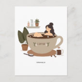コーヒーを飲み干す ポストカード (正面)