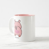 コーヒーを飲み干せ!🐷☕😂 ツートーンマグカップ (正面左)