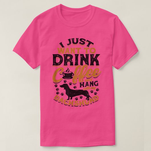 コーヒーを飲み、ダッつるチと一緒に Tシャツ (デザイン正面)